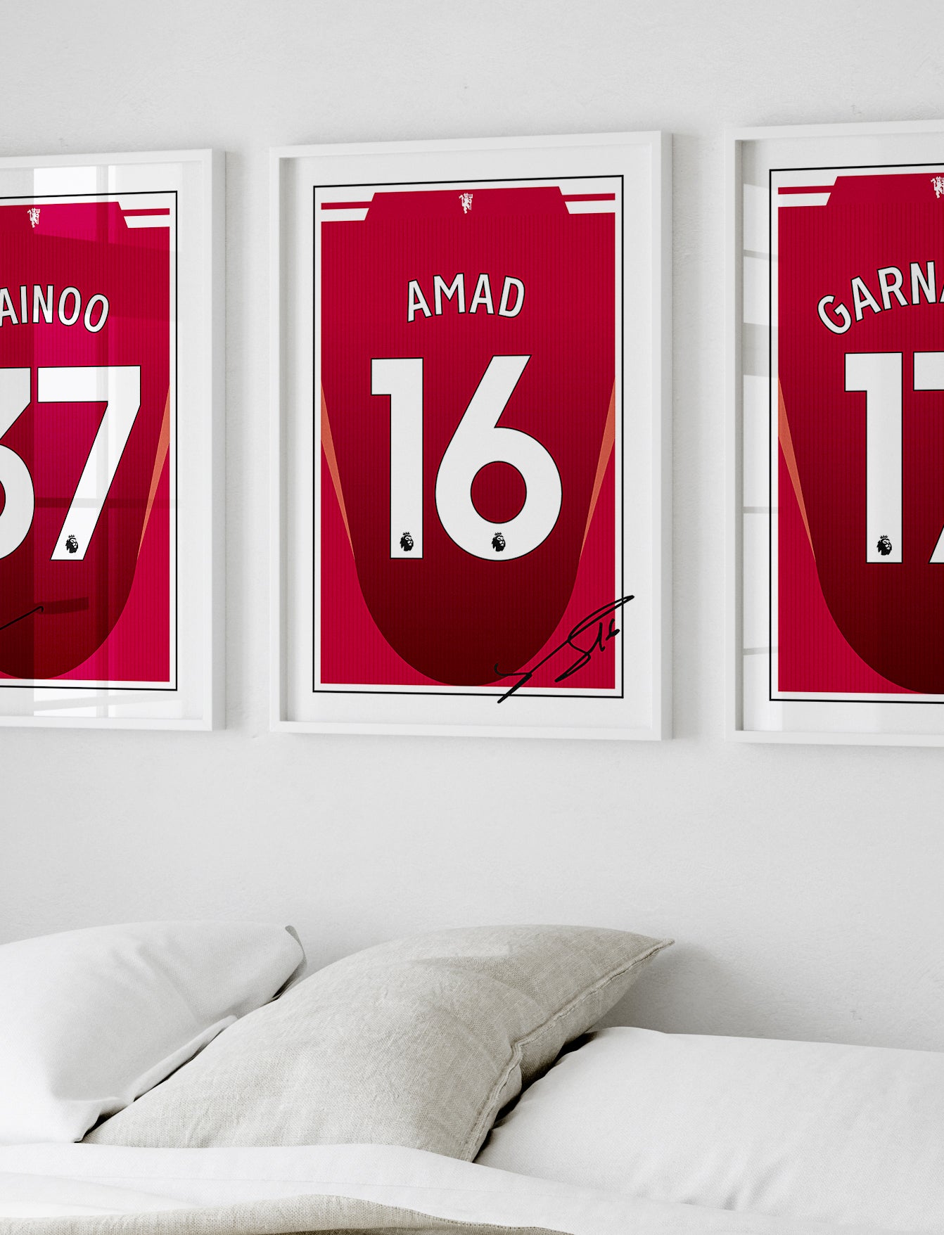 Amad Diallo 24/25 Man Utd Home Shirt Poster