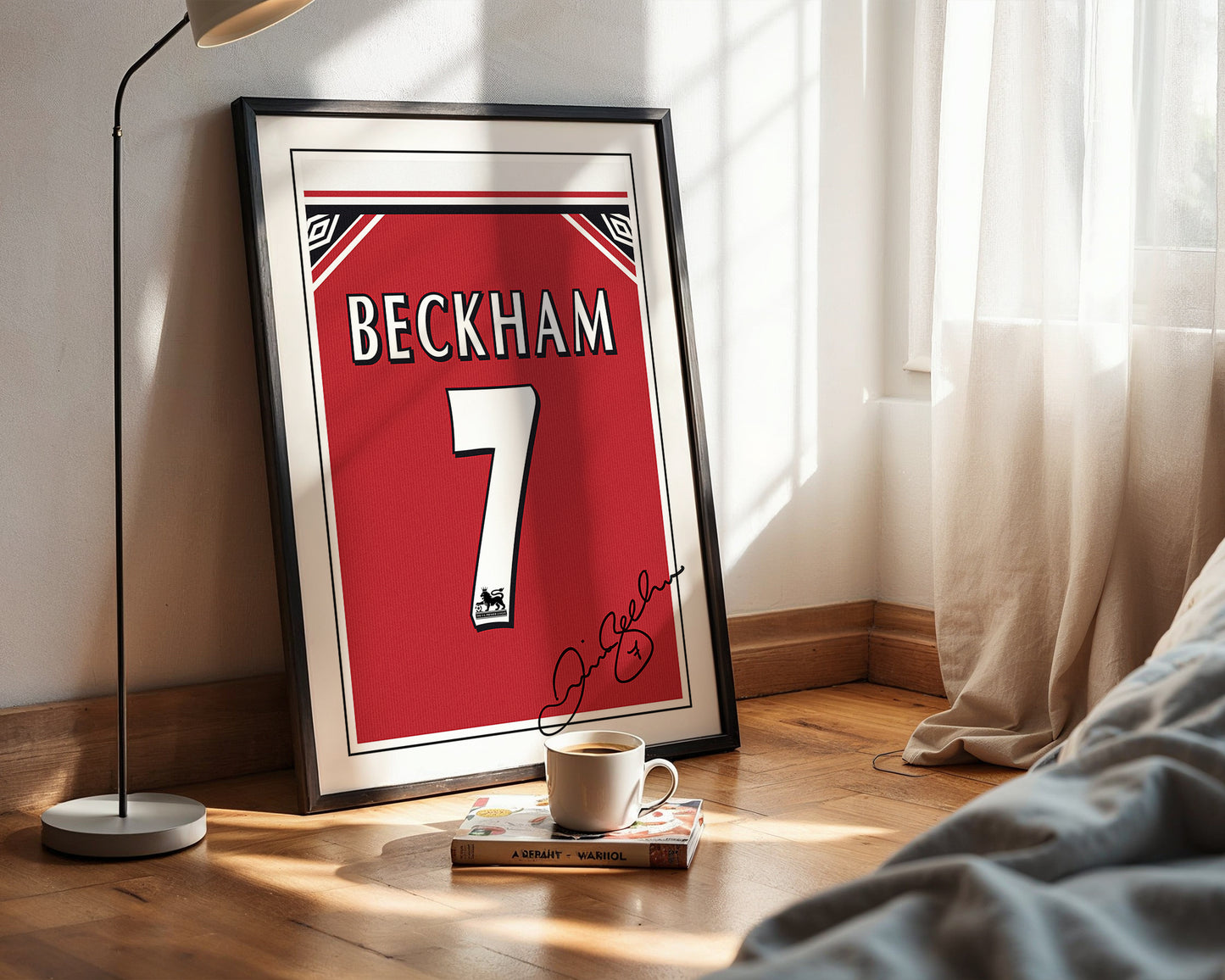 David Beckham 98/99 Man Utd Classic Home Shirt Poster