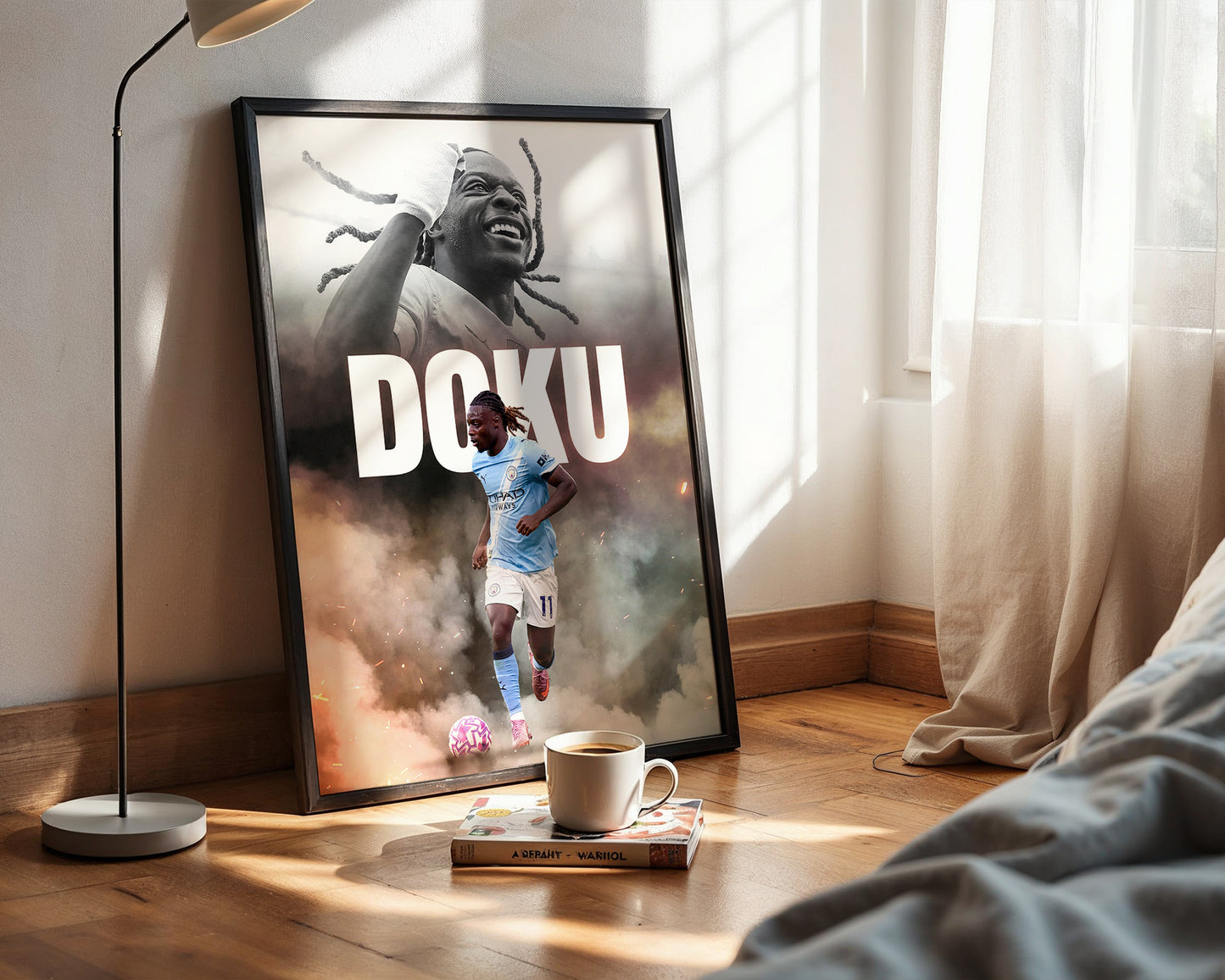 Jeremy Doku Man City Poster