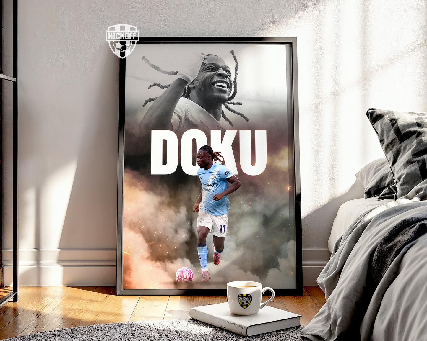 Jeremy Doku Man City Poster
