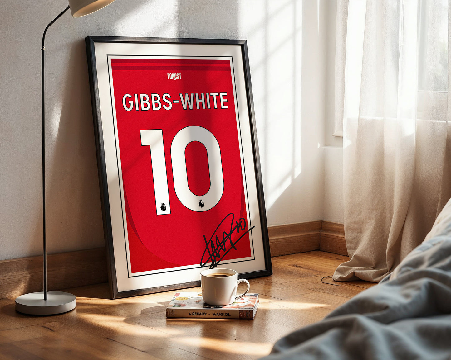 Morgan Gibbs-White 24/25 Nottingham Forest Home Shirt Poster