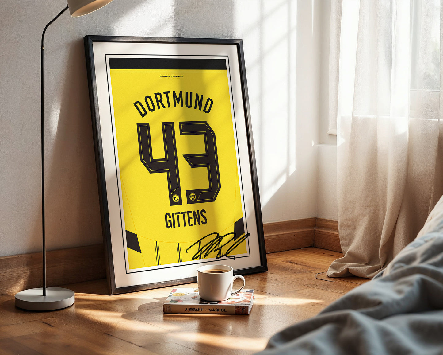 Jamie Gittens 24/25 Dortmund Home Shirt Poster