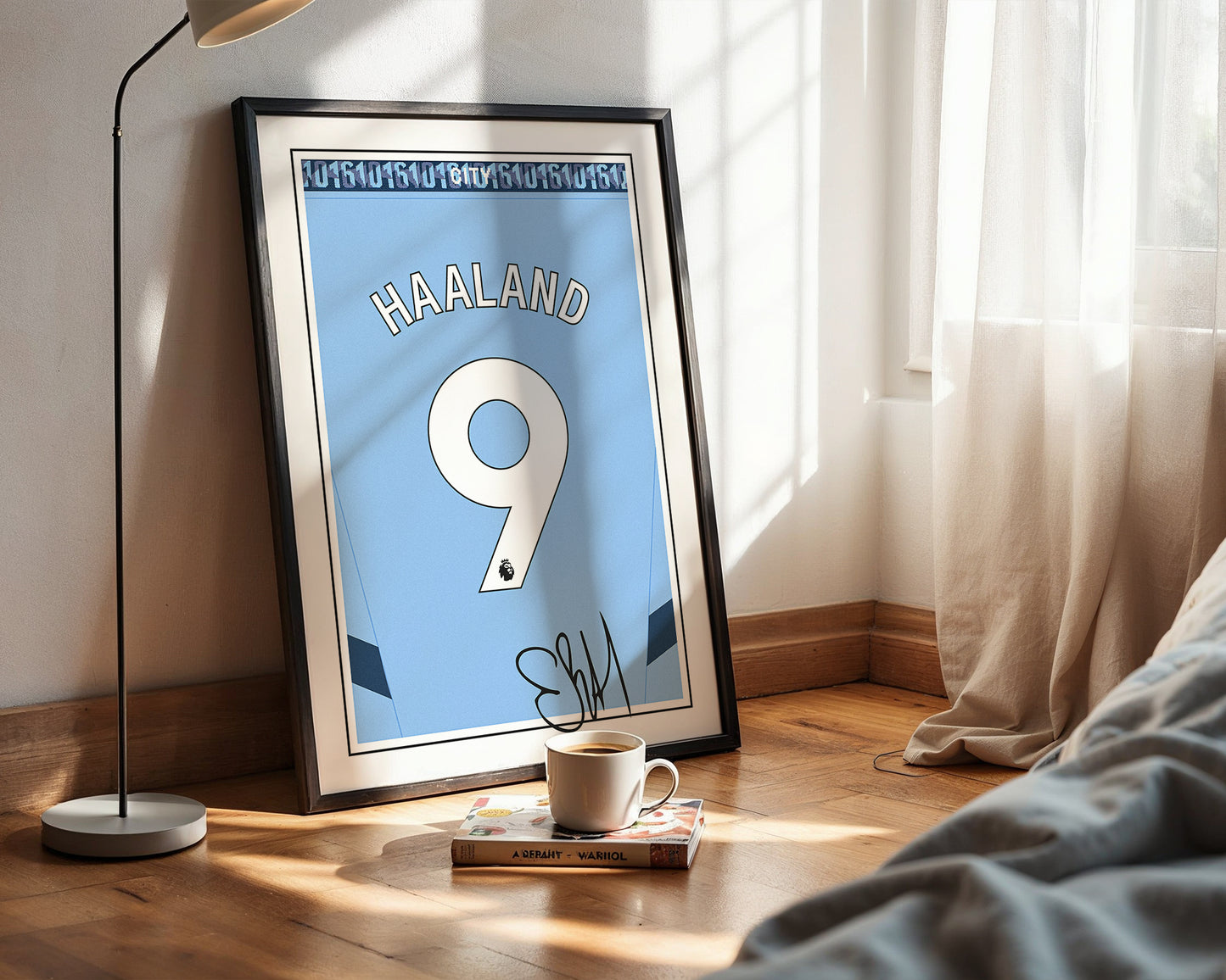Erling Haaland 24/25 Man City Home Shirt Poster