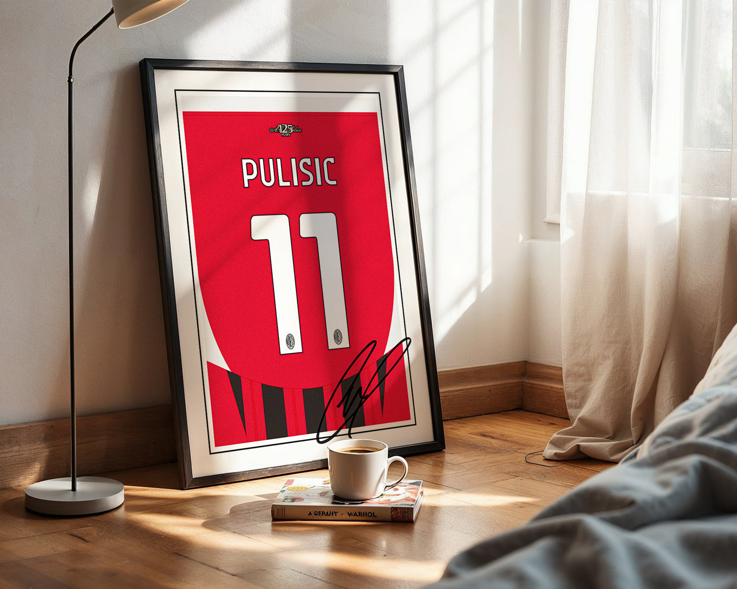 Christian Pulisic 24/25 AC Milan Home Shirt Poster