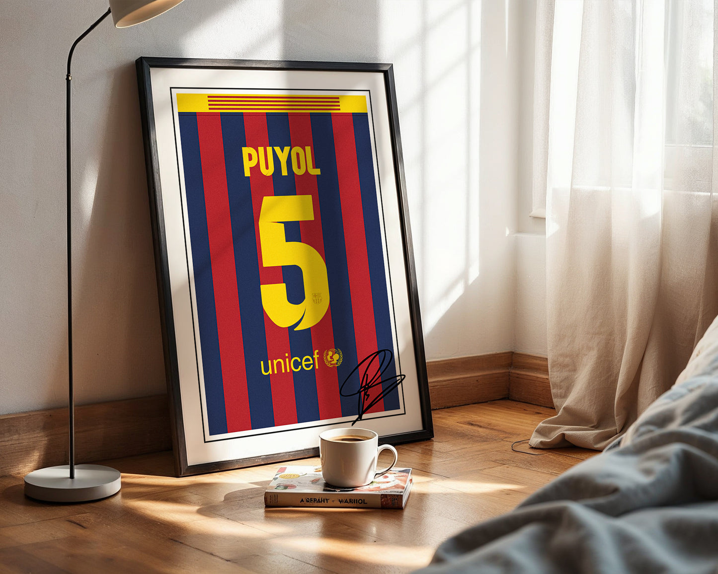 Carles Puyol 13/14 Barcelona Classic Home Shirt Poster