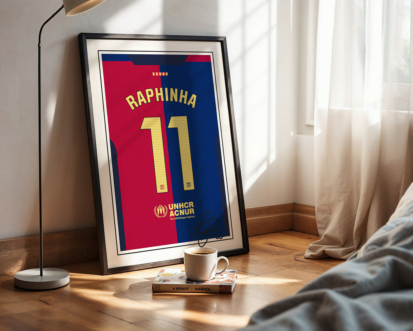 Raphinha 24/25 Barcelona Home Shirt Poster