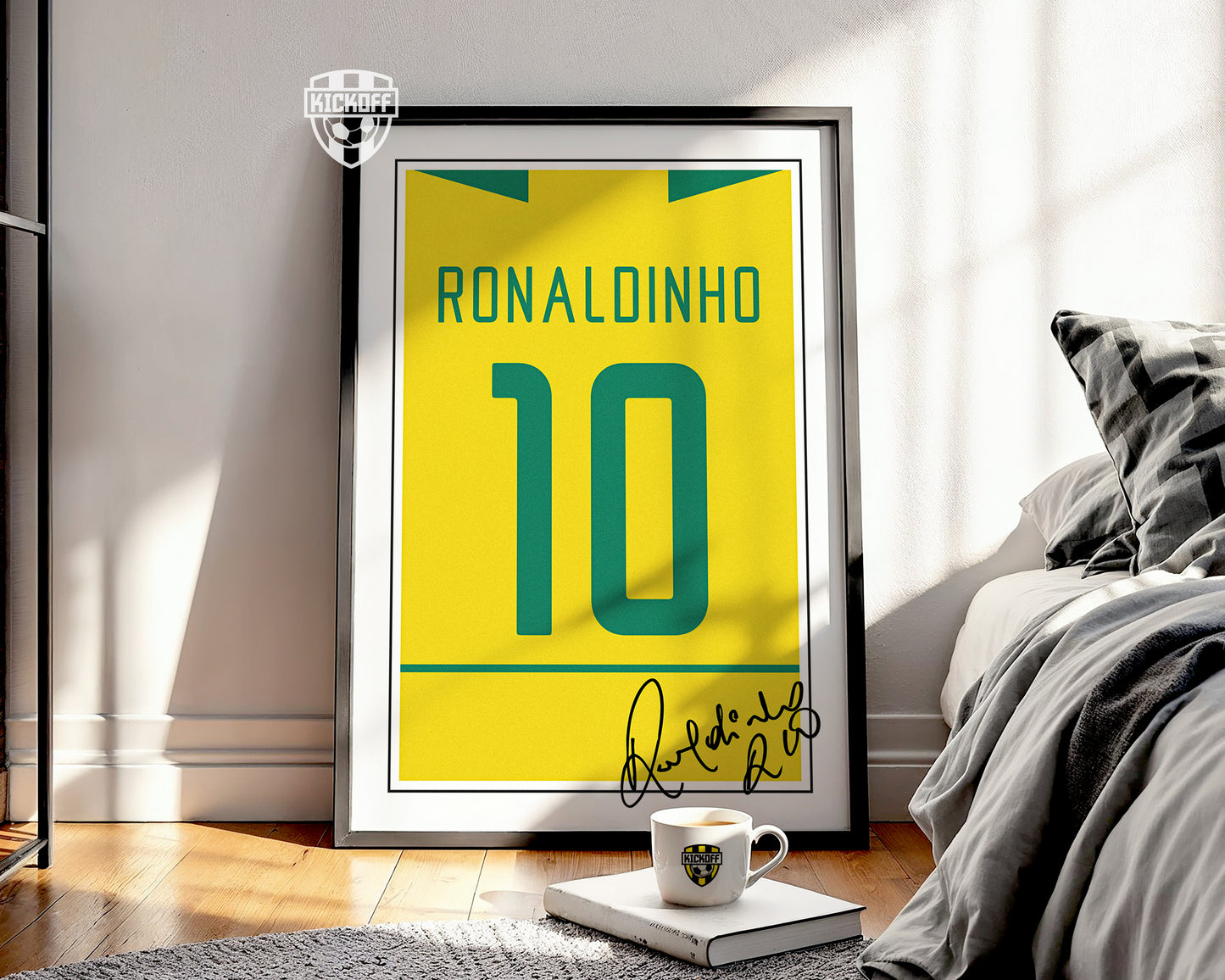 Ronaldinho Brazil 2002 World Cup Shirt Poster
