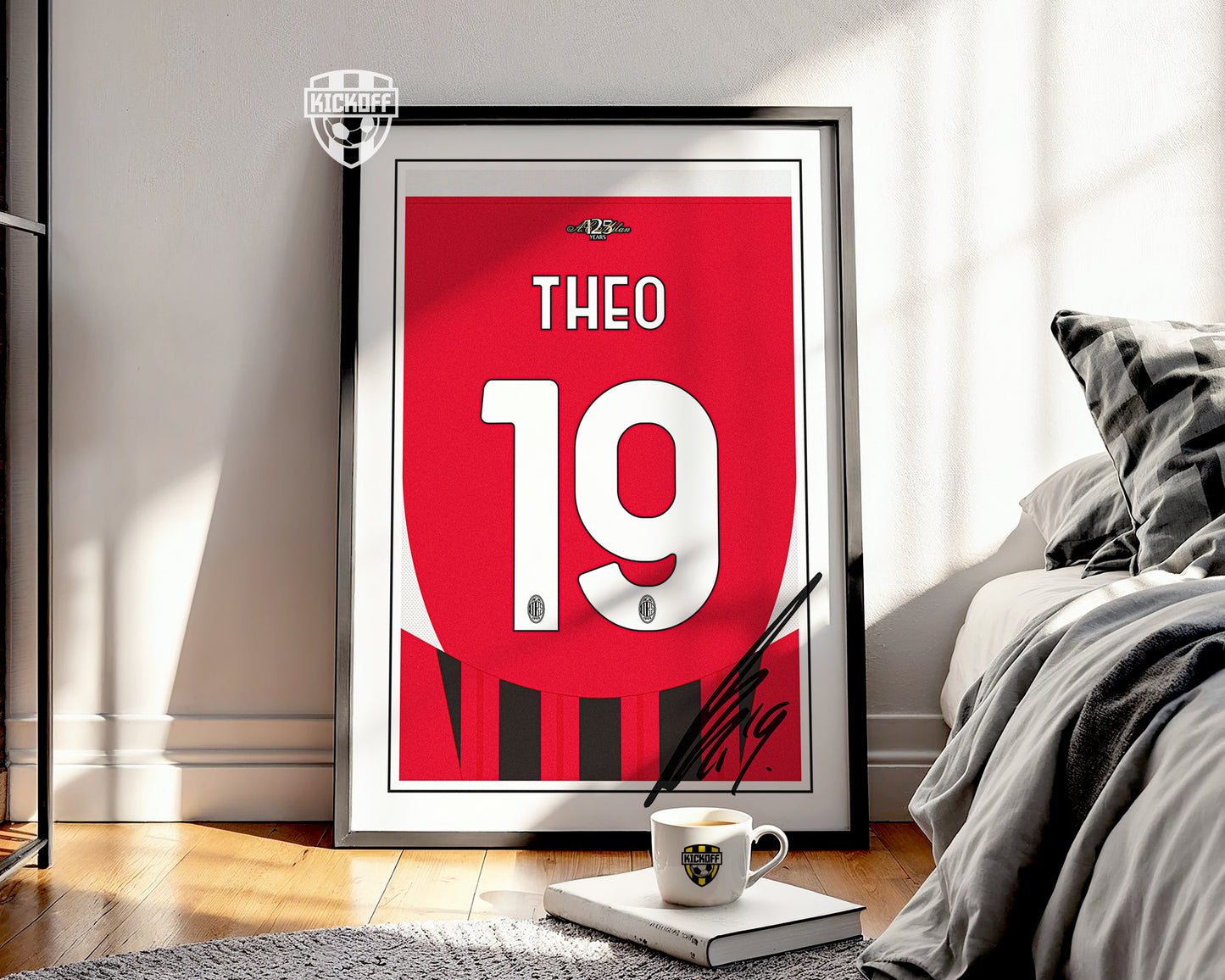 Theo Hernandez 24/25 AC Milan Home Shirt Poster