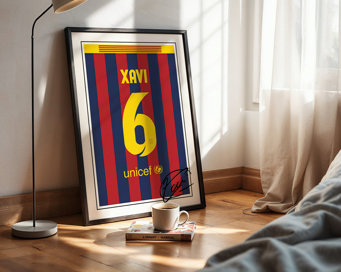 Xavi 13/14 Barcelona Classic Home Shirt Poster