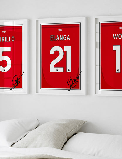 Anthony Elanga 24/25 Nottingham Forest Home Shirt Poster