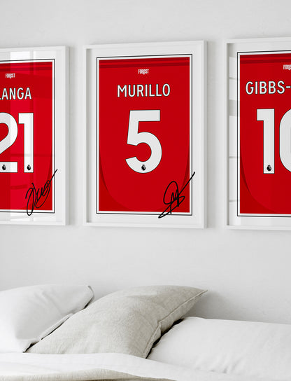 Murillo 24/25 Nottingham Forest Home Shirt Poster