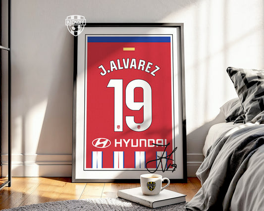 Julian Alvarez 24/25 Athletico Madrid Home Shirt Poster
