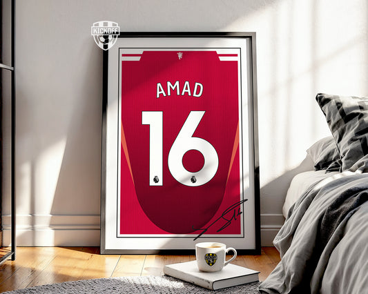 Amad Diallo 24/25 Man Utd Home Shirt Poster