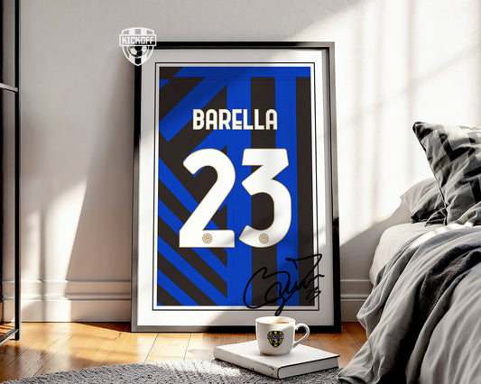 Nicolo Barella 24/25 Inter Milan Home Shirt Poster