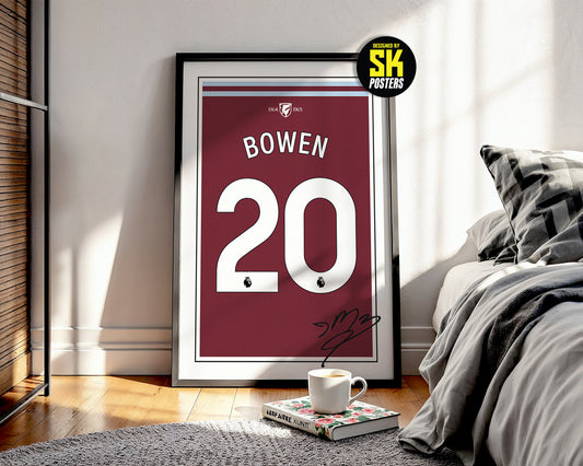 Jarrod Bowen 24/25 West Ham United Home Shirt Poster