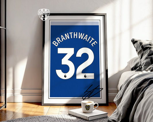 Jarrad Branthwaite 24/25 Everton Home Shirt Poster