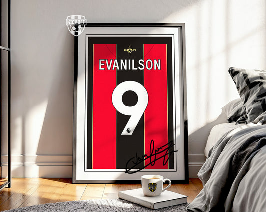 Evanilson 24/25 AFC Bournemouth Home Shirt Poster