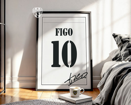Luis Figo 01/02 Real Madrid Classic Home Shirt Poster