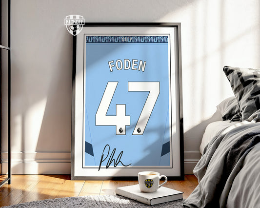 Phil Foden 24/25 Man City Home Shirt Poster