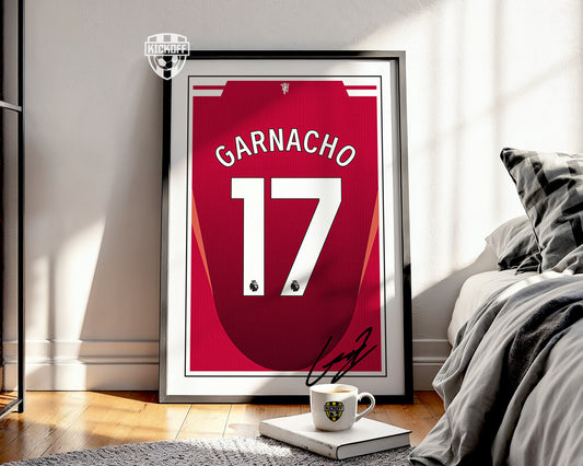Alejandro Garnacho 24/25 Man Utd Home Shirt Poster