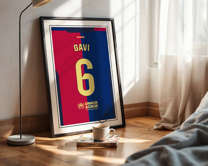 Gavi 24/25 Barcelona Home Shirt Poster