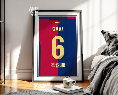 Gavi 24/25 Barcelona Home Shirt Poster
