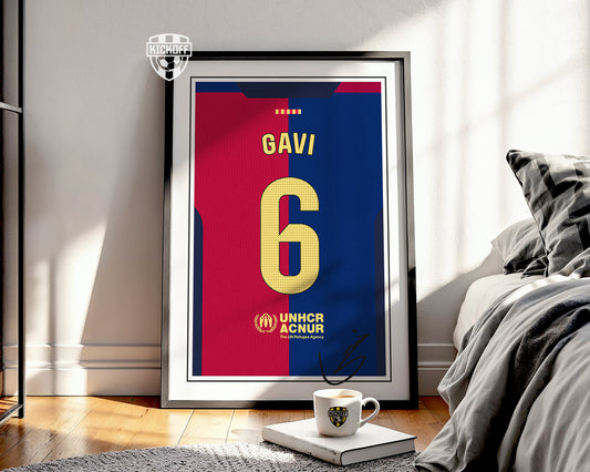 Gavi 24/25 Barcelona Home Shirt Poster