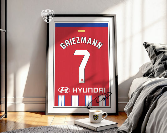 Antoine Griezmann 24/25 Athletico Madrid Home Shirt Poster