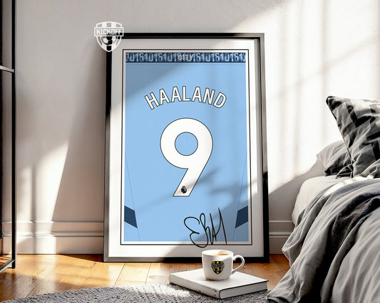 Erling Haaland 24/25 Man City Home Shirt Poster