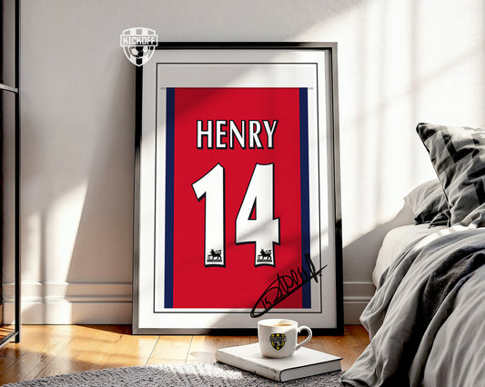 Thierry Henry 98/99 Arsenal Classic Home Shirt Poster