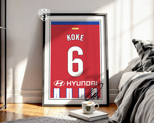 Koke 24/25 Athletico Madrid Home Shirt Poster