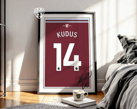 Mohammed Kudus 24/25 West Ham United Home Shirt Poster