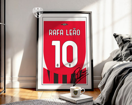 Rafael Leao 24/25 AC Milan Home Shirt Poster