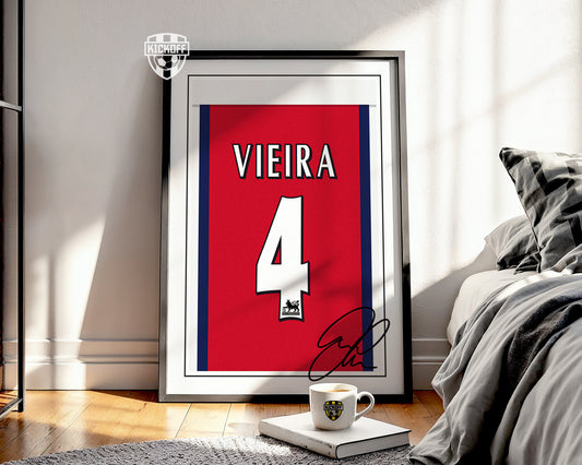 Patrick Vieira 98/99 Arsenal Classic Home Shirt Poster