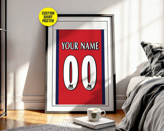 Custom 98/99 Arsenal Classic Home Shirt Poster