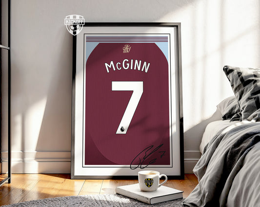 John McGinn 24/25 Aston Villa Home Shirt Poster