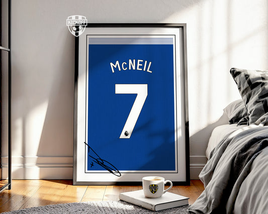 Dwight McNeil 24/25 Everton Home Shirt Poster