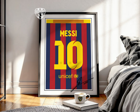 Lionel Messi 13/14 Barcelona Classic Home Shirt Poster