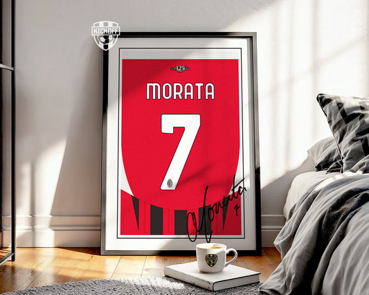 Alvaro Morata 24/25 AC Milan Home Shirt Poster