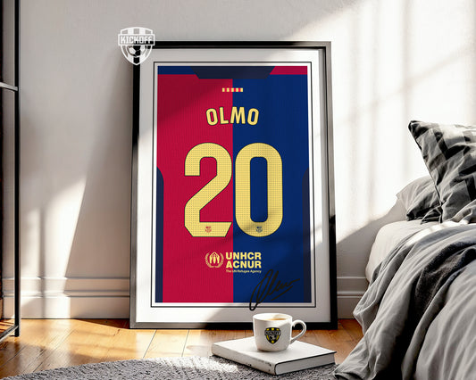 Dani Olmo 24/25 Barcelona Home Shirt Poster