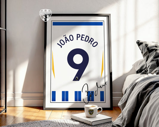 Joao Pedro 24/25 Brighton Home Shirt Poster