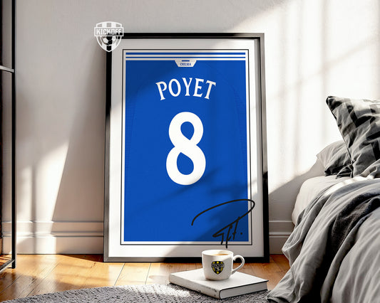 Gus Poyet 99/02 Chelsea Classic Home Shirt Poster