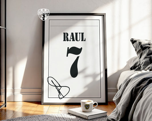 Raul 01/02 Real Madrid Classic Home Shirt Poster