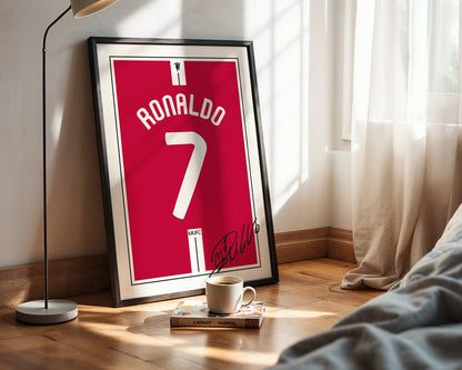 Cristiano Ronaldo 07/08 Man Utd Classic Home Shirt Poster