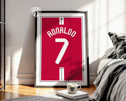 Cristiano Ronaldo 07/08 Man Utd Classic Home Shirt Poster