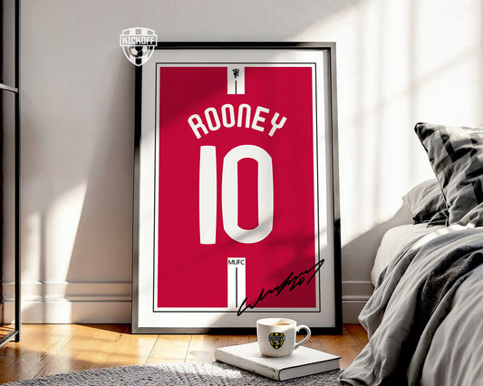 Wayne Rooney 07/08 Man Utd Classic Home Shirt Poster