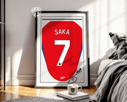 Bukayo Saka 24/25 Arsenal Home Shirt Poster