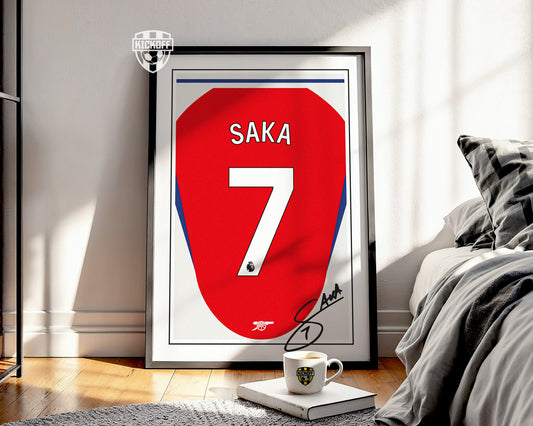 Bukayo Saka 24/25 Arsenal Home Shirt Poster