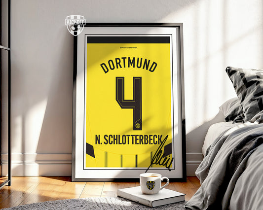 Nico Schlotterbeck 24/25 Dortmund Home Shirt Poster