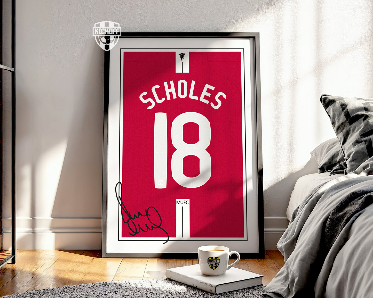 Paul Scholes 07/08 Man Utd Classic Home Shirt Poster